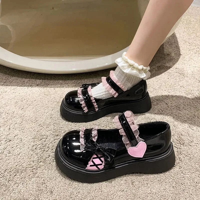 binfenxie  -  2024 Spring New Lolita Leather Shoes Sweet Beauty Shoes Japanese Jk Uniform Soft Girl Kawai Lolita Daily Women's Shoes
