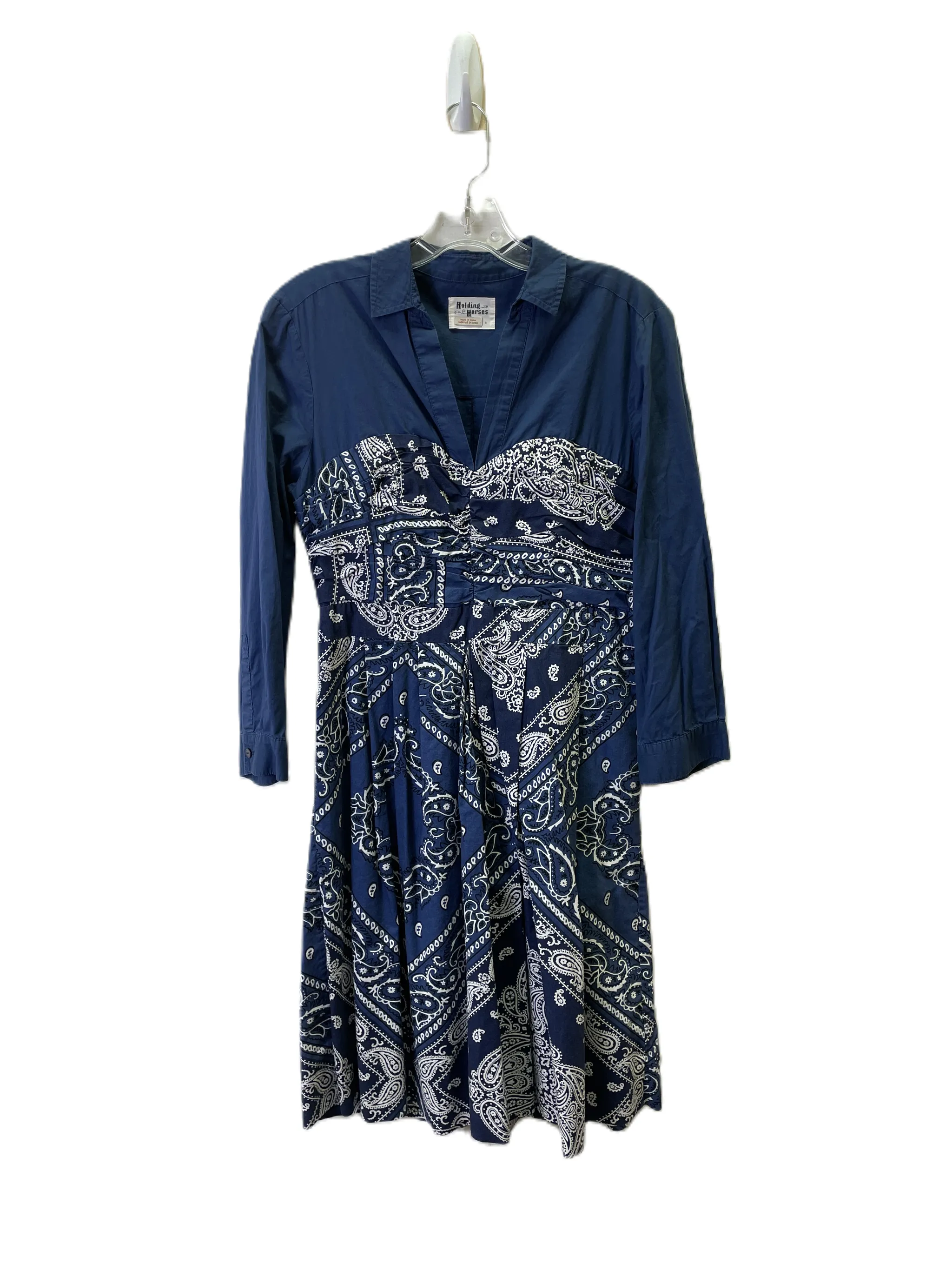 Dress Work By Holding Horses In Blue, Size: M
