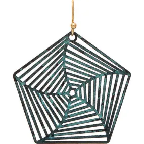 Gold Patina Spiral Web Earring