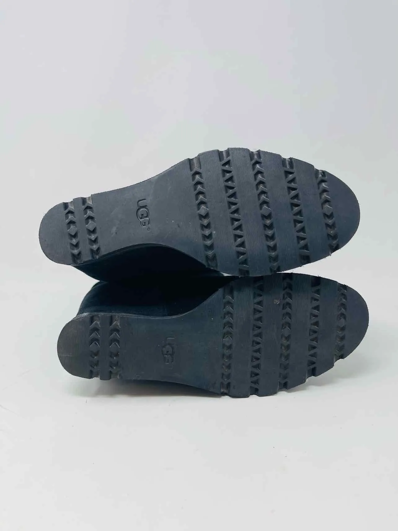 UGG Size 8.5 Black Wedge Suede Shoes WITH BOX! Short Boots