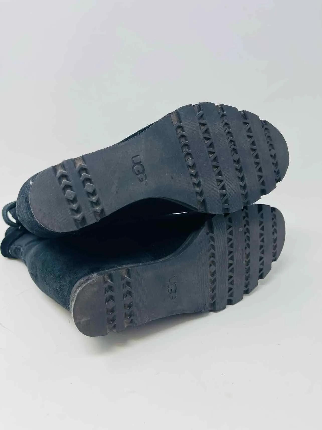 UGG Size 8.5 Black Wedge Suede Shoes WITH BOX! Short Boots