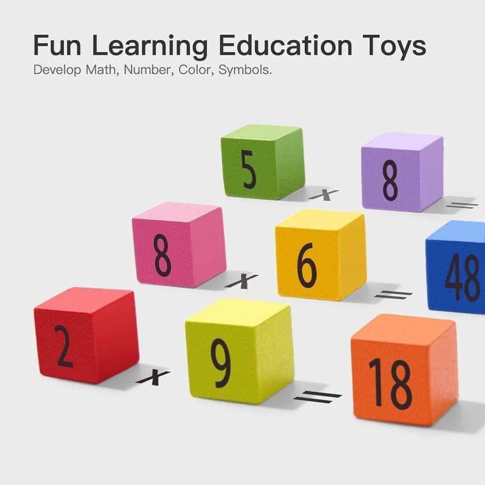 Wooden Multiplication & Math Table Board Game Kids Montessori Preschool Learning Educational Toys Gift for Toodler